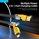 Vyvylabs Elite Series two-for-two Fast Charging Cable U+C to C+L 100W 1.2M Black VCSHY65-BK